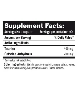 Кофеин 200мг + 400мг таурин 90 капс. / AMIX Caffeine with Taurine 90 caps.