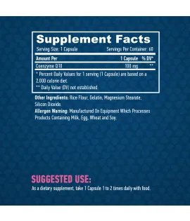 Koeнзим Q10 Висока Концентрация 100 мг., 60 капс. / HAYA LABS High Potency Coenzyme Co-Q10 100 mg / 60 Vcaps