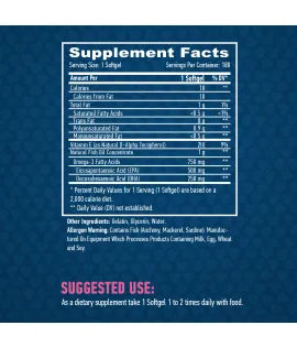 Ултра Концентрирано Омега 3 Рибено Масло 180 софт. / HAYA LABS Ultra Omega 3 Fish Oil / 180 Softgels
