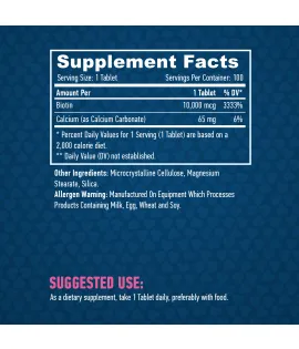 Витамин Б-7 БИОТИН 10 000 мкг.,100 табс. / HAYA LABS Biotin Maximum Strength 10000 mcg / 100 Tabs