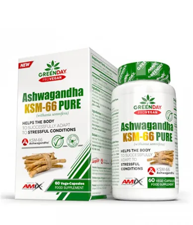 Ашваганда с Патент КСМ- 66, 60 капс. / AMIX ProVegan Ashwagandha KSM-66 Pure / 60 Vcaps