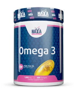 Омега 3 Рибено Масло 1000 мг., 500 софт. / HAYA LABS Omega 3 1000 mg Fish Oil / 500 Softgels
