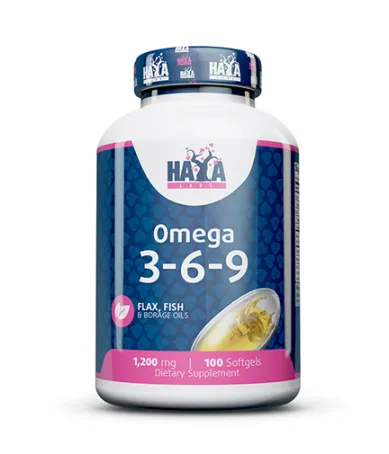 Омега 3-6-9 1200 мг., 100 софт. / HAYA LABS Omega 3-6-9 1200 mg / 100 Softgels