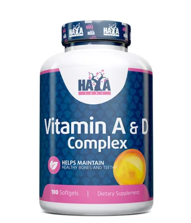 Витамини А и Д-3, 100 софт. / HAYA LABS Vitamin A & D Complex / 100 Softgels